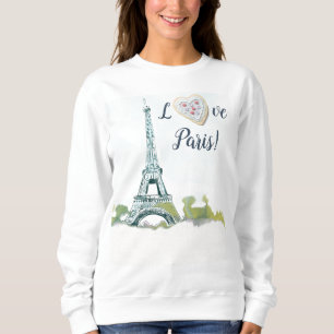 Eiffel Tower Paris France Ink Sketch  Love Paris Sweatshirt
