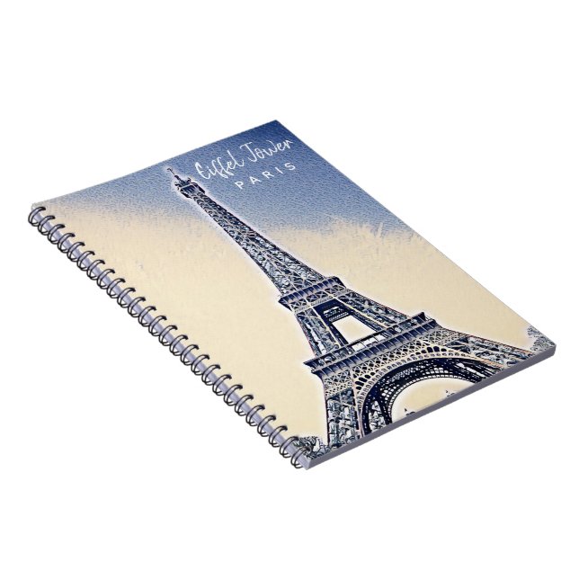 Eiffel Tower Paris France Landmark Notebook (Right Side)