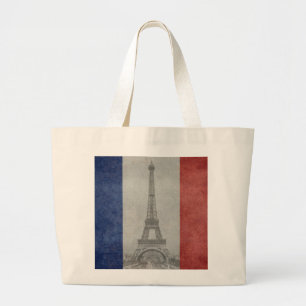Eiffel tower, Paris France Large Tote Bag