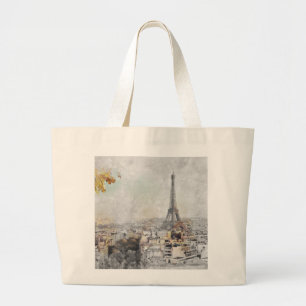 Eiffel Tower. Paris, France  Large Tote Bag