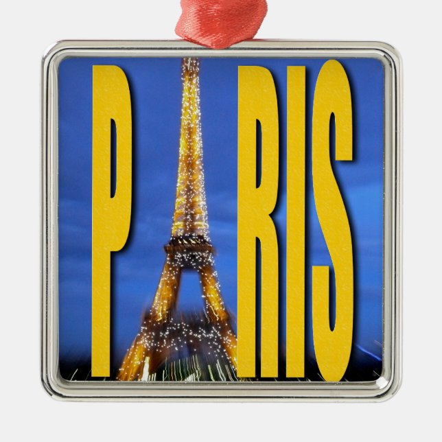 Eiffel Tower Paris France Metal Tree Decoration (Front)