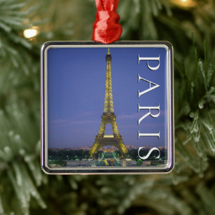 Eiffel Tower Paris, France Metal Tree Decoration