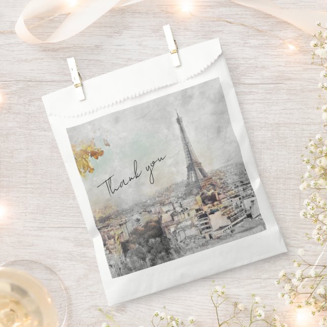 Eiffel Tower Paris France Party Gift Thank you Favour Bags (Clipped)