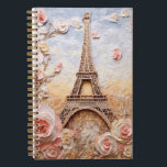 Eiffel Tower Paris France Pink Floral Notebook<br><div class="desc">Eiffel Tower Paris France Pink Floral Notebook features a stylish modern 3D design with the Eiffel Tower in Paris accented with pink flowers. Perfect as a gift for family and friends for birthday,  Christmas,  holidays and more or for mum for Mother's Day. Designed by Evco Studio www.zazzle.com/store/evcostudio</div>