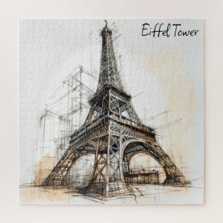 Eiffel Tower Paris France Poster Jigsaw Puzzle