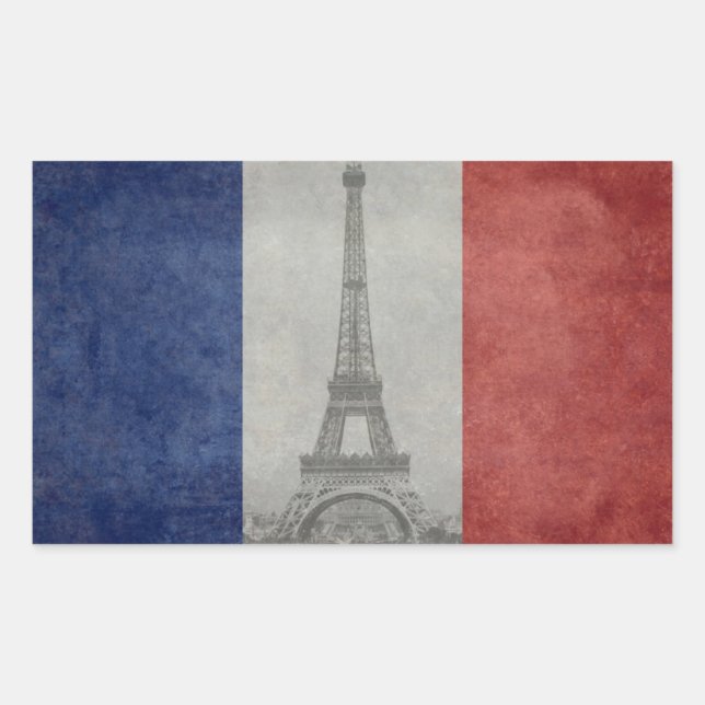 Eiffel tower, Paris France Rectangular Sticker (Front)