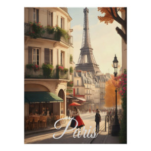 Eiffel Tower Paris France Travel Poster