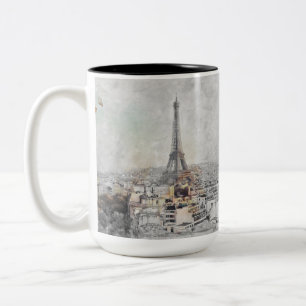 Eiffel Tower. Paris, France  Two-Tone Coffee Mug
