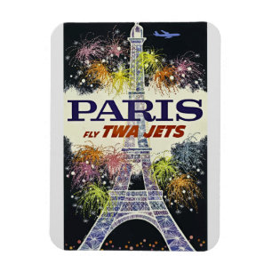 Eiffel Tower Paris France Vintage Travel Poster Magnet