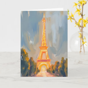 Eiffel Tower Paris France Watercolor Card