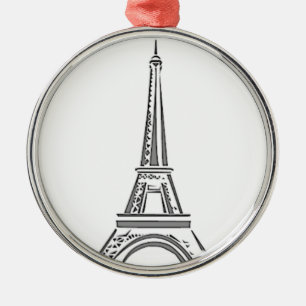 Eiffel Tower Paris French Christmas Ornament