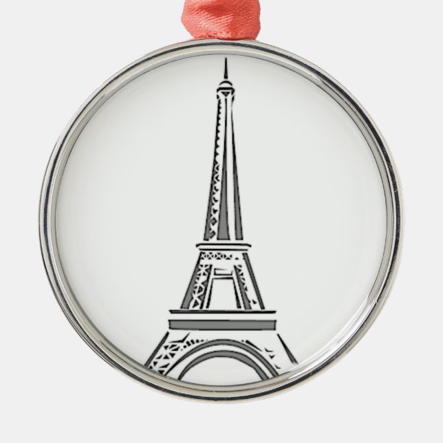 Eiffel Tower Paris French Christmas Ornament (Front)