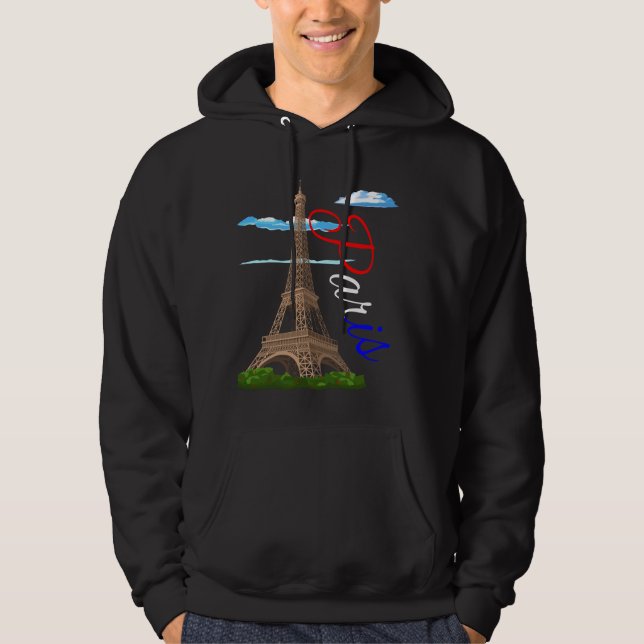 Eiffel Tower Paris French Flag Hoodie (Front)