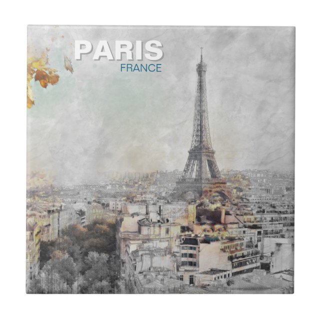 Eiffel Tower Paris – French Landmark Art for Home  Tile (Front)