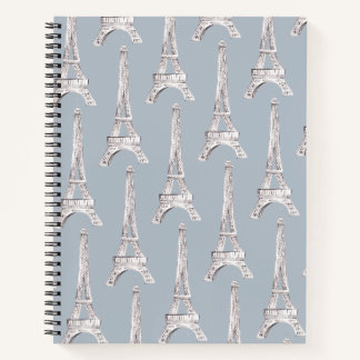 Eiffel Tower Paris French Pattern Watercolor Notebook