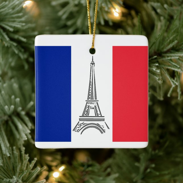 Eiffel Tower Paris French Theme Christmas Ornament (Tree)