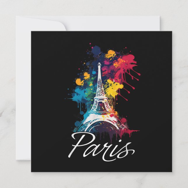 Eiffel Tower Paris Girls Travel Holiday France Sou Invitation (Front)