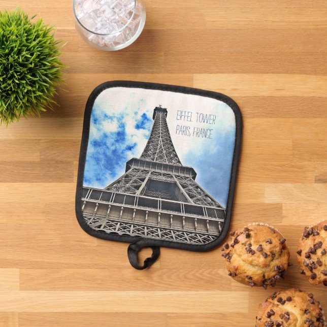 Eiffel Tower Paris Good Trip Travel Memento Pot Holder (Top Down)