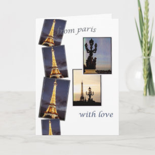 Eiffel Tower Paris I Love You Valentine Holiday Card