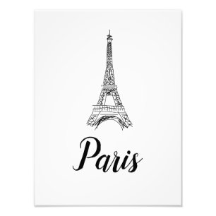 Eiffel Tower Paris Illustration Photo Print