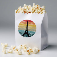 Eiffel Tower Paris in Retro Sunset Circle Vintage