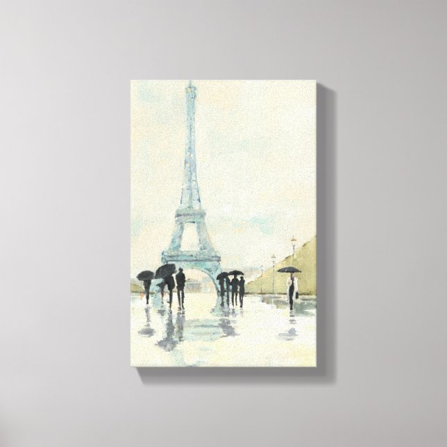 Eiffel Tower | Paris In The Rain Canvas Print (Front)
