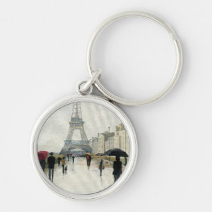 Eiffel Tower   Paris In The Rain Key Ring