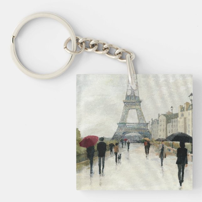 Eiffel Tower | Paris In The Rain Key Ring (Front)