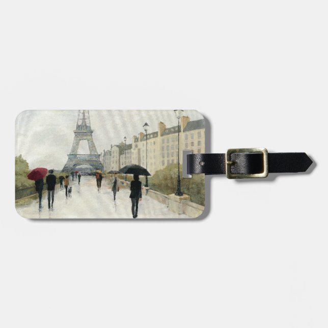 Eiffel Tower | Paris In The Rain Luggage Tag (Front Horizontal)