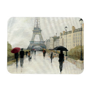 Eiffel Tower Paris In The Rain Magnet