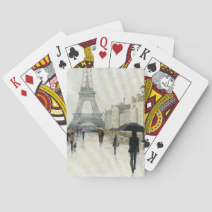 Eiffel Tower   Paris In The Rain Playing Cards