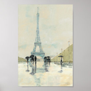 Eiffel Tower   Paris In The Rain Poster