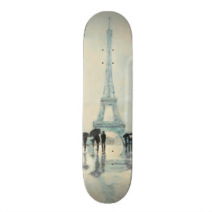 Eiffel Tower Paris In The Rain Skateboard