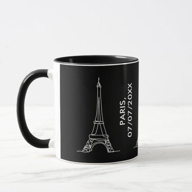 Eiffel Tower Paris Minimalist Line Art Gift Mug (Left)