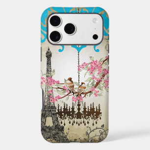 Eiffel Tower Paris Monogram Vintage Love Birds