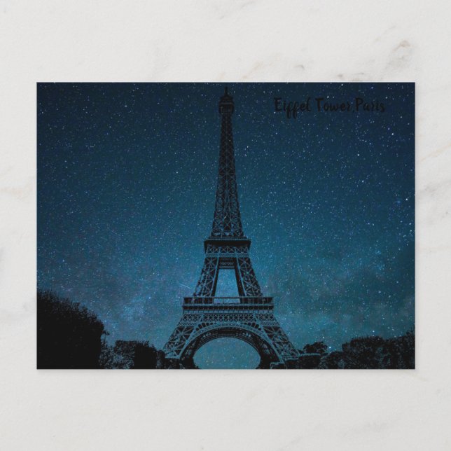 Eiffel Tower, Paris Night Sky Postcard (Front)