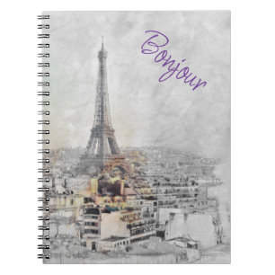 Eiffel Tower Paris Notebook – Vintage Travel 
