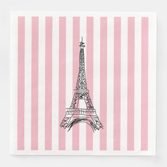 Eiffel Tower Paris Paper Napkins (Front)