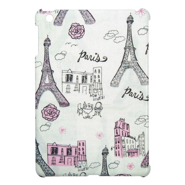 Eiffel Tower Paris Pink iPad Mini Case (Back)