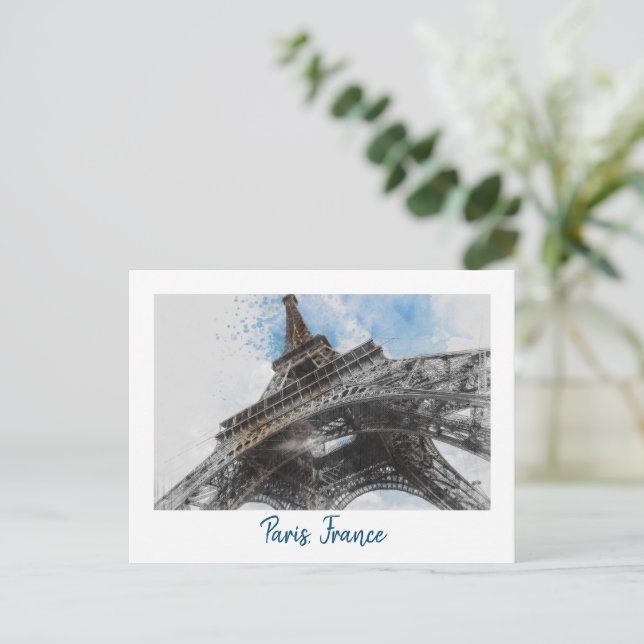 Eiffel Tower Paris Postcard – Vintage Retro Travel (Standing Front)