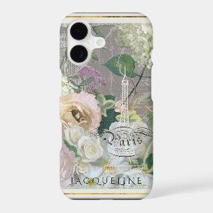 Eiffel Tower Paris Pretty floral Roses Vintage Art