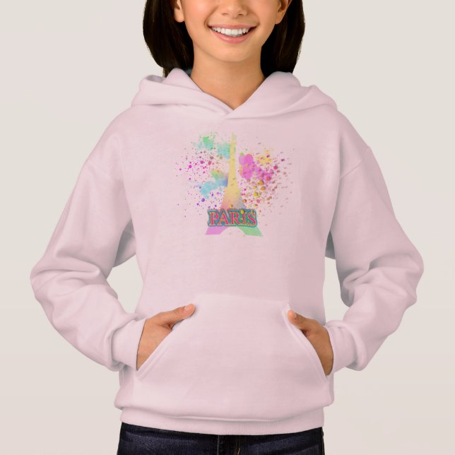 Eiffel Tower Paris Rainbow Paint Splat Explosion (Front)