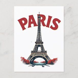 Eiffel Tower, Paris, retro Postcard