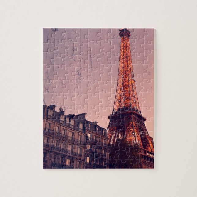 Eiffel Tower - Paris Retro Style - 8x10 - 110 pcs. Jigsaw Puzzle (Vertical)
