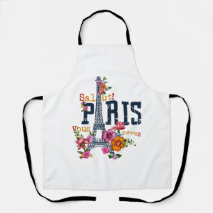 Eiffel Tower Paris Shirt Salut Flowering Paris Fra Apron