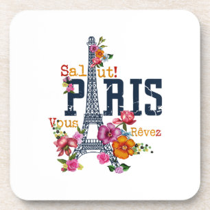 Eiffel Tower Paris Shirt Salut Flowering Paris Fra Coaster