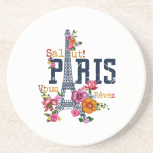 Eiffel Tower Paris Shirt Salut Flowering Paris Fra Coaster