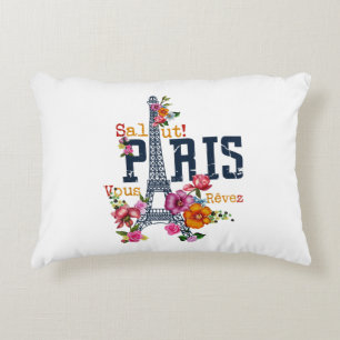 Eiffel Tower Paris Shirt Salut Flowering Paris Fra Decorative Cushion