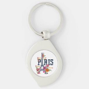 Eiffel Tower Paris Shirt Salut Flowering Paris Fra Key Ring
