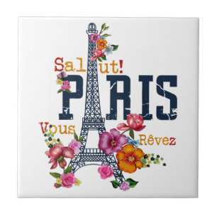 Eiffel Tower Paris Shirt Salut Flowering Paris Fra Tile